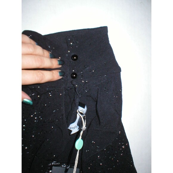 New Womens Designer Italy Adele Fado Embellished Sweater Top NWT 1 XS Wool Black - Picture 11 of 12
